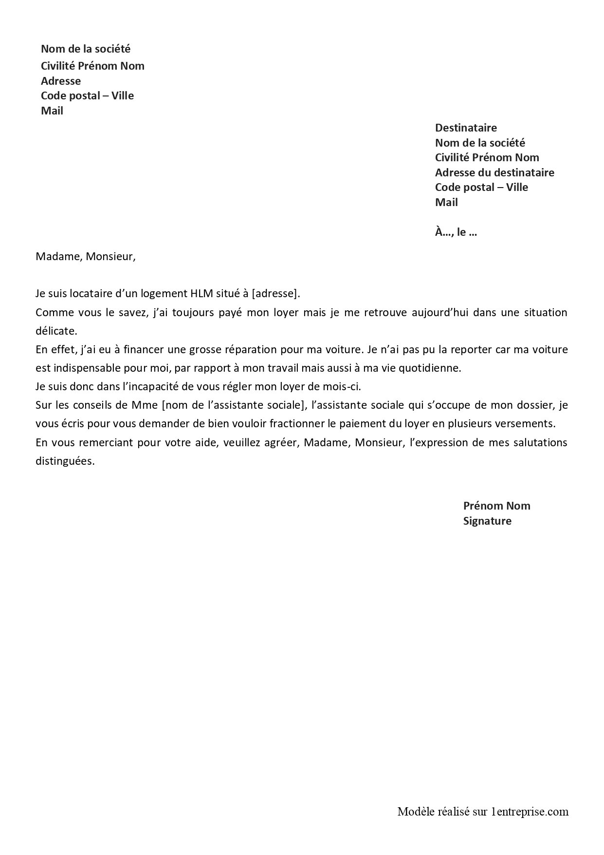 Demander un échelonnement du paiement du loyer HLM