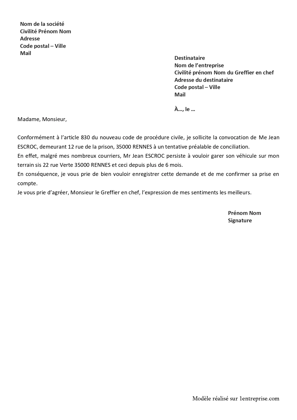 Un litige avec un voisin : Vous demandez une tentative de conciliation